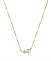 Sterling Silver 14 Karat Yellow Gold Plated Orb Necklace - 17"