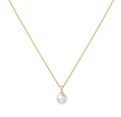 14K Gold Plated Drop Pearl Pendant Necklace -20"