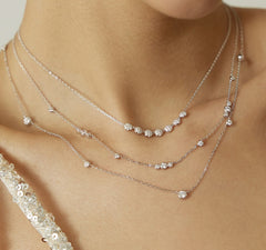 14K Gold Plated Cubic Zirconia Necklace -18"