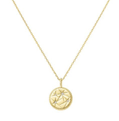 Sterling Silver & 14K Gold Plated Multi-Star Pendant Necklace with CZ's -20"