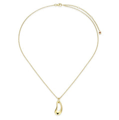 14KYG Plated Abstract Curve Necklace -20"