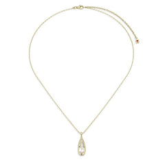 14KYG Plated Necklace w/ Pear Cut CZ -20"