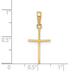 14 Karat Yellow Gold Polished Cross Pendant