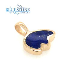 Small 14kt Yellow Gold Bear Pendant with Lapis