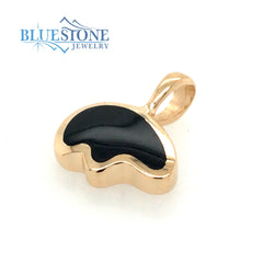 Small 14kt Yellow Gold Bear Pendant with Black Onyx