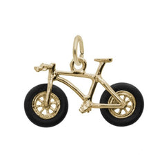Sterling Silver with Gold Plating Bike Charm
