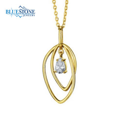 Gold Plated Necklace with CZ- 18 Inches