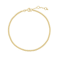 14KT Yellow Gold Plated Beaded Bracelet - 7.25"