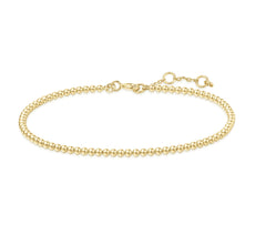 14kt Yellow Gold Plated Beaded Bracelet - 7.25"