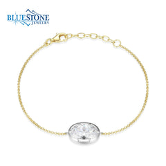 Gold Plated Silver Bracelet with CZ- 7.5"