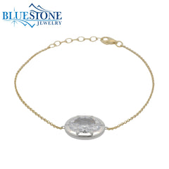 Gold Plated Silver Bracelet with CZ- 7.5"