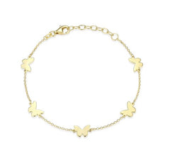 Gold Plated Butterfly Bracelet- 7.5 Inches