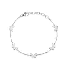 Sterling Silver Butterfly Bracelet- 7.5 Inches