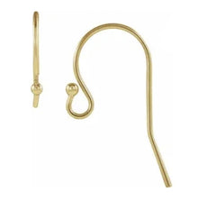 14 Karat Yellow Gold French Wire Earring Top. 20 Guage, 20mm x 11.5mm.