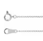 Platinum 1mm Rolo Chain measuring 14.75 inches.