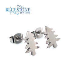 Stainless Steel Pine Tree Earrings