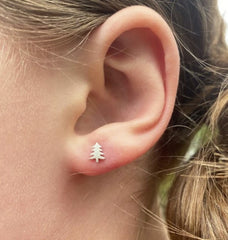 Stainless Steel Pine Tree Earrings