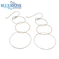 Sterling Silver & Gold Filled Interlocking Wire Earrings - 2.75"