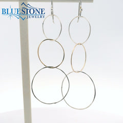 Sterling Silver & Gold Filled Interlocking Wire Earrings - 2.75"