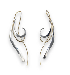Sterling Silver & Gold Filled Threader Wire Earrings - 1.75" Long