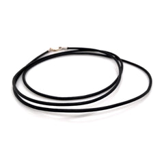 24" Black Leather Solid Rope Chain- 1.5mm Thick