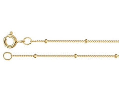 16 Inch Yellow Gold Filled 1mm Curb chain