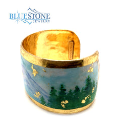 "Tahoe Mountains" Bracelet with 22kt Gold Leafing- 6.75 Inches (Medium)