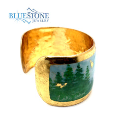 "Tahoe Mountains" Bracelet with 22kt Gold Leafing- 6.75 Inches (Medium)