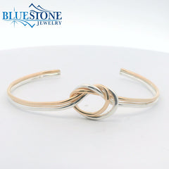 Sterling Silver & 14K Gold Filled Knot Cuff Bracelet