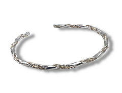Sterling Silver & 14K Gold Filled Braided Twist Cuff Bracelet