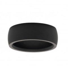 8mm Domed Solid Black Diamond Ring -Size 9.5