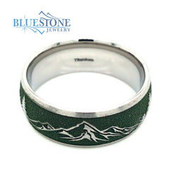 8 mm Domed Titanium Band w/Highlands Green Cerakote- Size 9.75