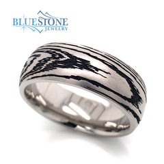 Titanium 8mm Band w/Laser Detail and Black Cerakote