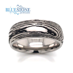Titanium 8mm Band w/Laser Detail and Black Cerakote