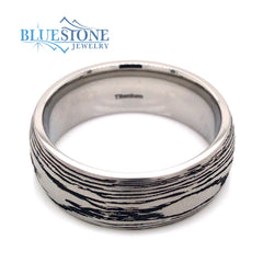 Titanium 8mm Band w/Laser Detail and Black Cerakote