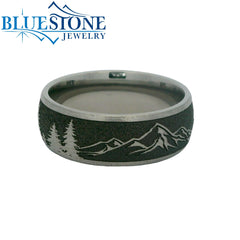 Titanium Tahoe Mountains & Trees Ring