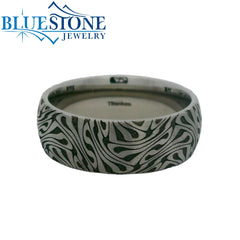 Titanium 8mm Band w/Laser Detail Escher Detail*sz10.5