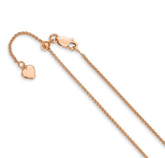22" Adjustable Sterling Silver/18K Rose Gold Plated Wheat Chain
