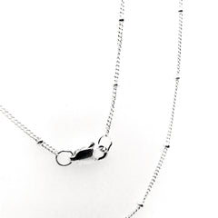 18" Sterling Silver 1mm Curb Chain with 1.9mm Beads
