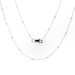 18" Sterling Silver 1mm Curb Chain with 1.9mm Beads