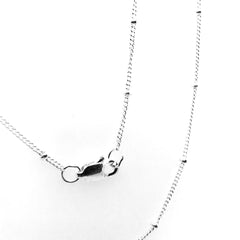 20" Sterling Silver 1mm Curb Chain with 1.9mm Beads