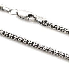18" Sterling Silver 2.5mm Venetian/Rounded Box Chain