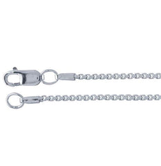 16" Sterling Silver Diamond Cut 1.3mm Round Box Chain