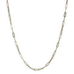 18K Gold Plated Paperclip Chain Necklace - 19"