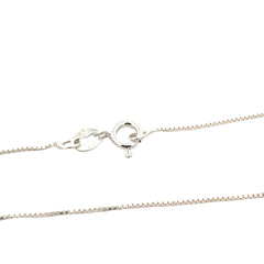 Sterling Sliver 0.8mm Box Chain measuring 18 inches