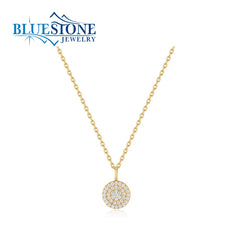 14k Yellow Gold Plated Necklace with CZ's - 18"