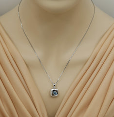 Sterling Silver London BlueTopaz Pendant with 20 Inch Chain