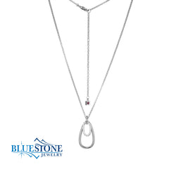 Sterling Silver Necklace with CZs- 20 Inches