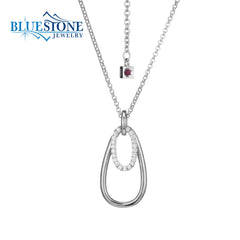 Sterling Silver Necklace with CZs- 20 Inches