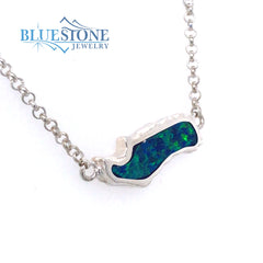 Silver Donner Lake Opal Necklace- 17 Inches